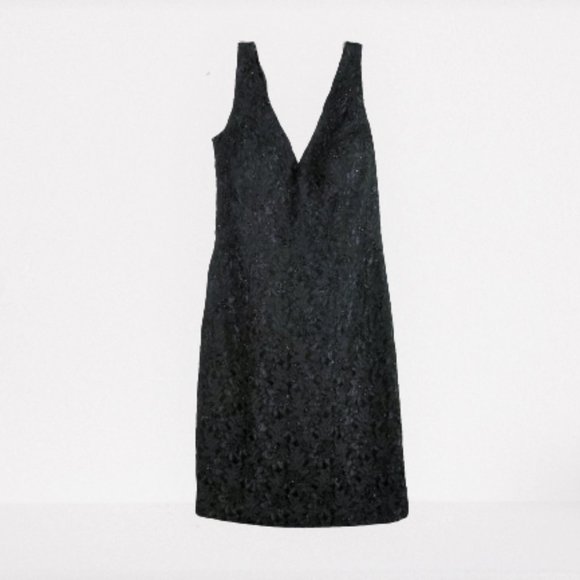 Carmen Marc Valvo Dresses & Skirts - CARMEN MARC VALVO Beaded Black Dress Size 8